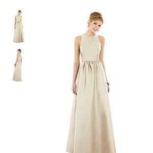 Elegant Cream Sleeveless Gown